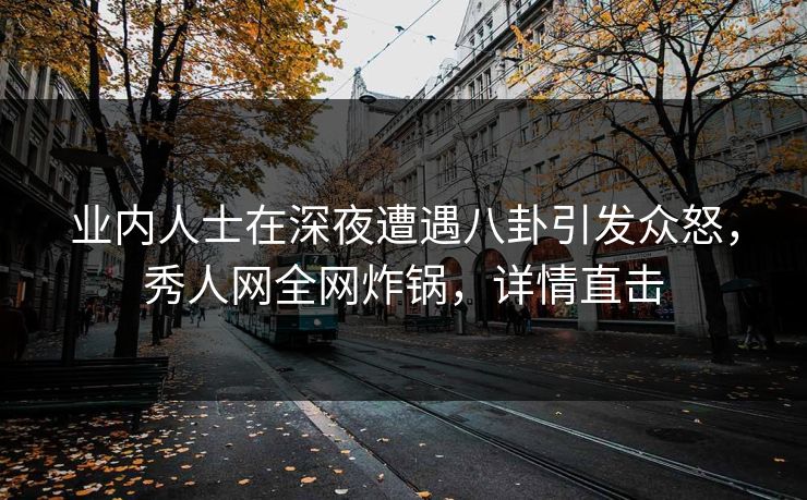 业内人士在深夜遭遇八卦引发众怒，秀人网全网炸锅，详情直击