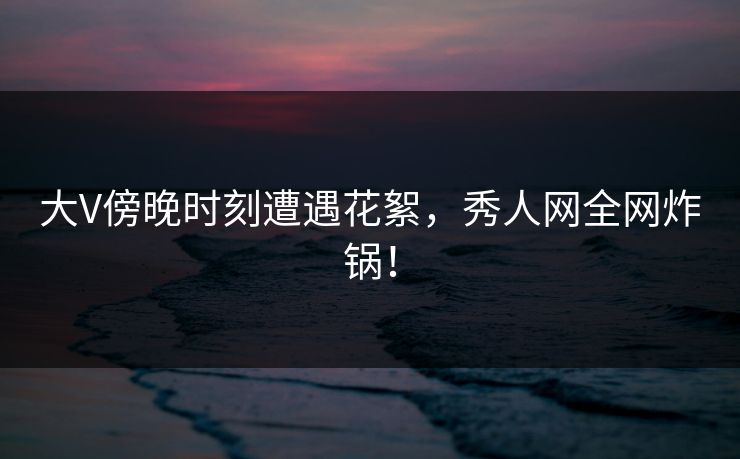 大V傍晚时刻遭遇花絮，秀人网全网炸锅！