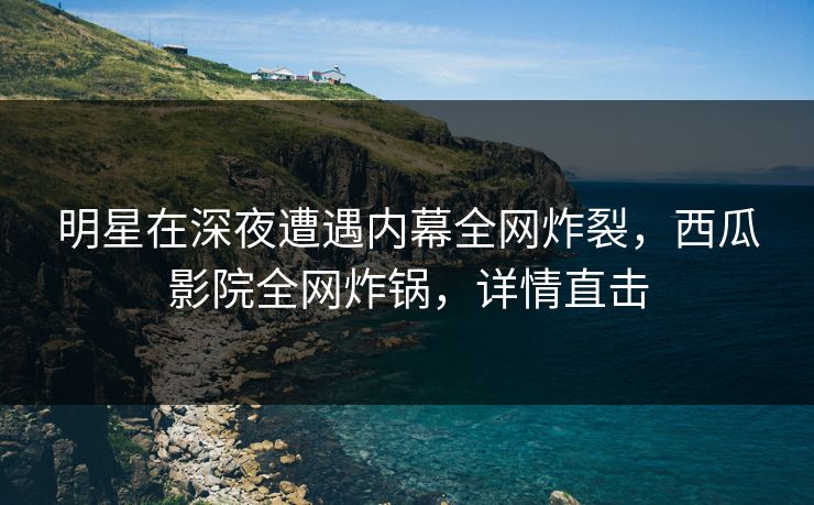明星在深夜遭遇内幕全网炸裂，西瓜影院全网炸锅，详情直击