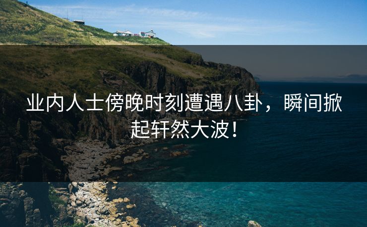 业内人士傍晚时刻遭遇八卦，瞬间掀起轩然大波！